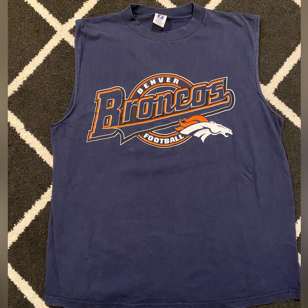 Vintage LOGO 7 Denver Broncos Sleeveless Shirt